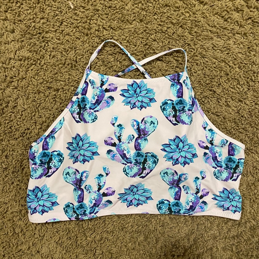 Cactus and succulent swim top